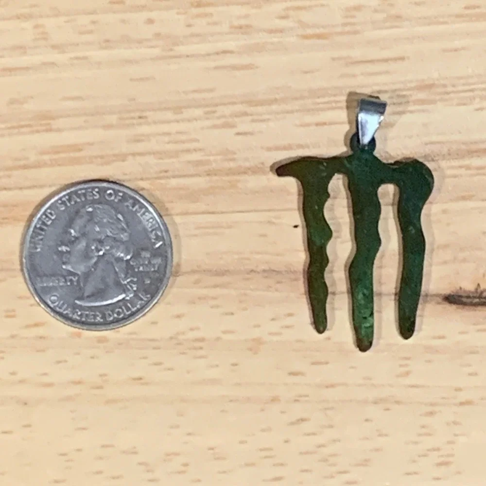 Monster Energy Pendant Unisex Iridescent Oil Slick Logo Grunge Y2K